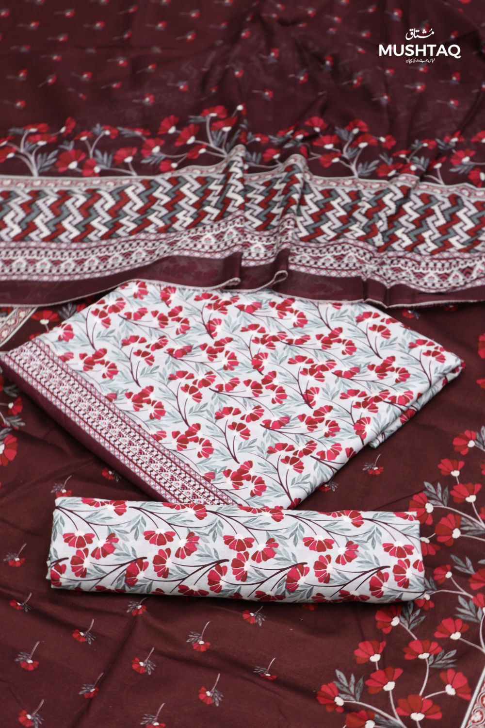 3Pcs Printed Lawn Desgin - 161