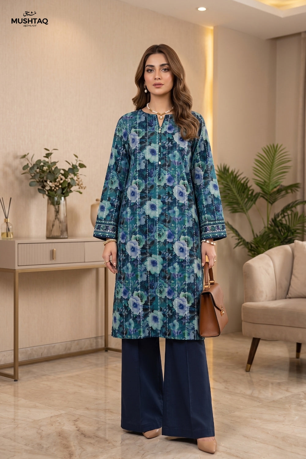 2Pcs Unstitched Printed Khaddar Mahira Collection Desgin - 1