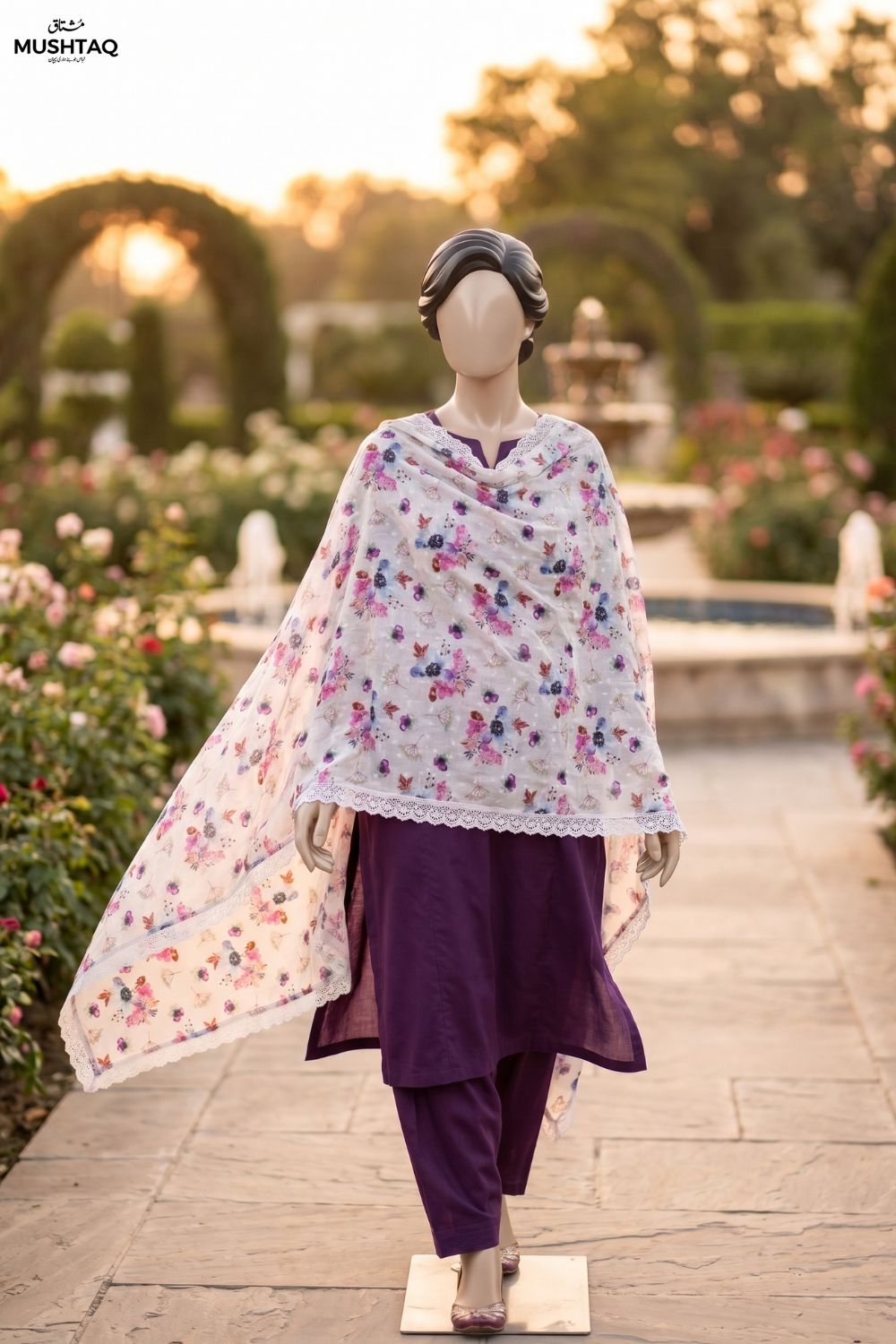 Embroidered Lawn Shawl Desgin - 13