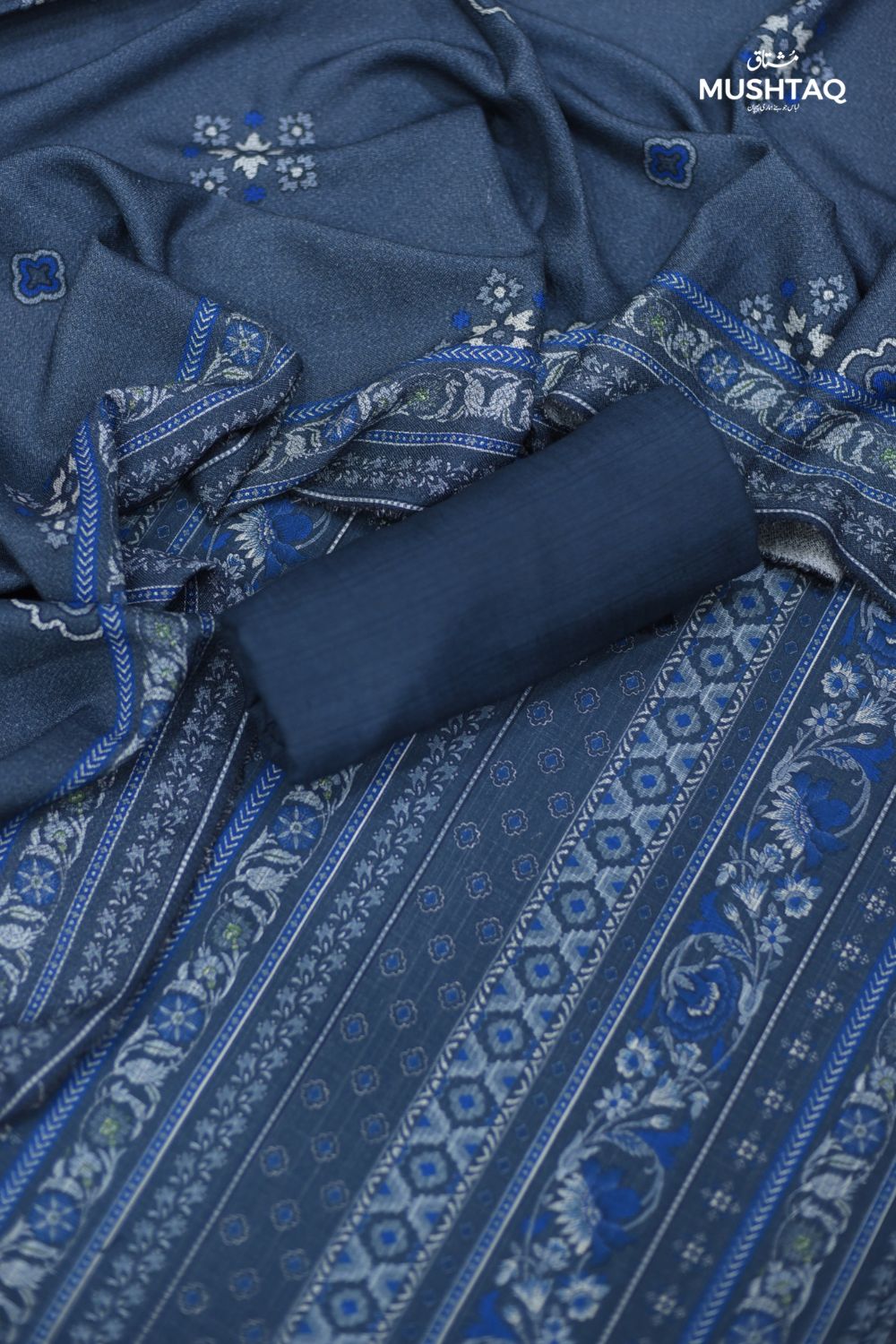 3Pcs Printed marina with wool Shawl Degsin - 12