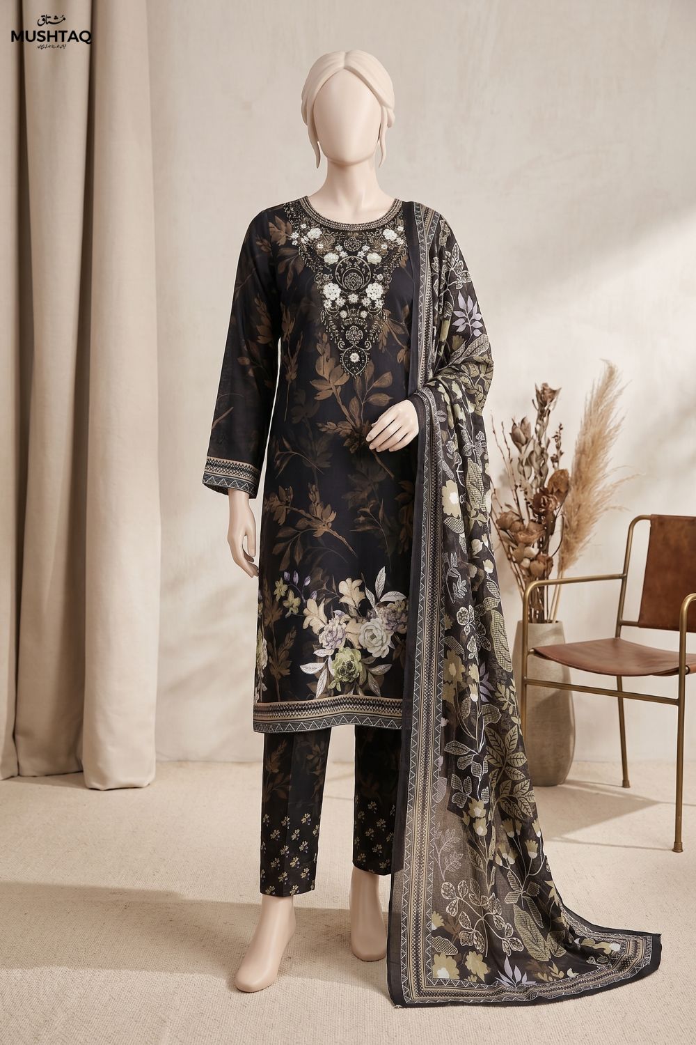 3Pcs Embrodiered Lawn Desgin - 22