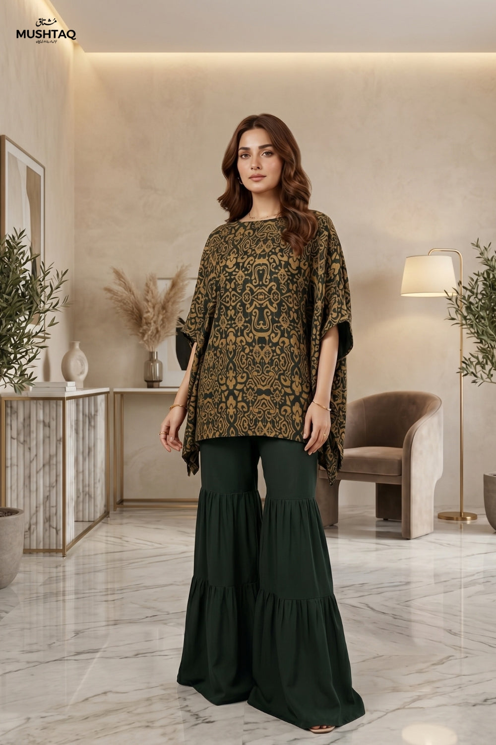 Mushtaq 2Pcs Unstitched Courtrai Marina Aysh Collection Desgin - 1