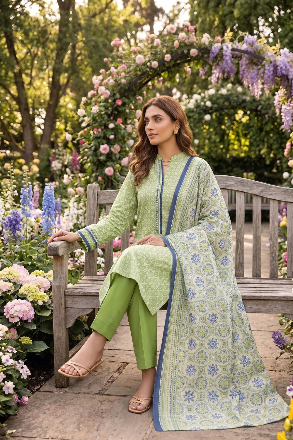 Mushtaq 3Pcs Unstitched Printed Lawn Suit Aiman Collection Desgin - 7