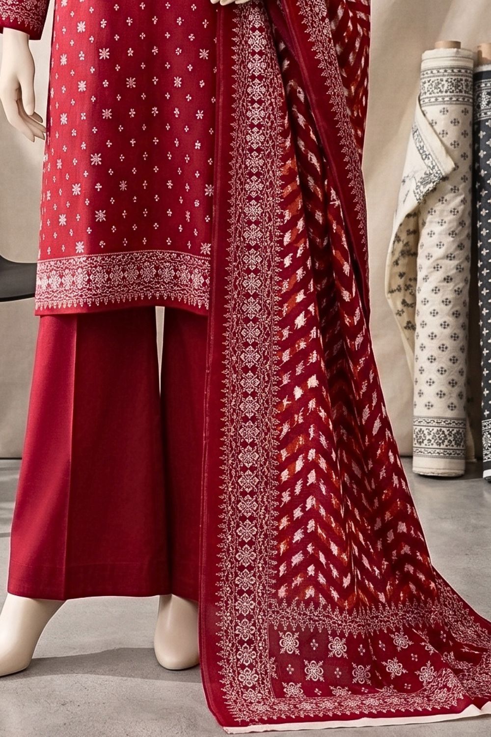 Mushtaq Zimal Collection 3Pcs Unstitched Printed Lawn Desgin - 7