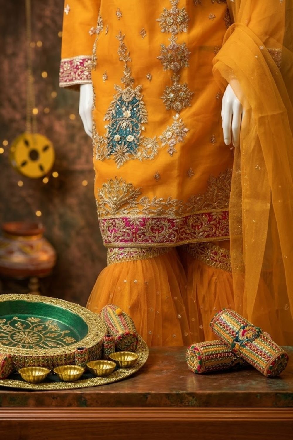 Zar Mehndi Bridal Wear by MCS Unstitched Handmade Organza Mehndi Wear Collection