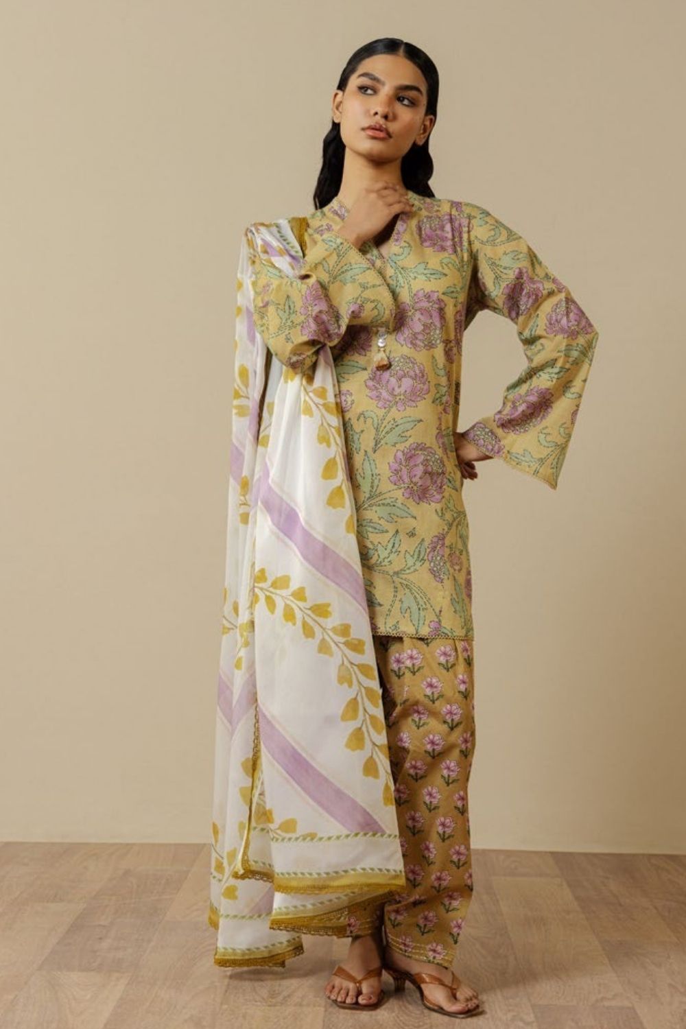 Zara Shahjahan 3 Pc Unstitched Printed Lawn Suit Mireya-5B