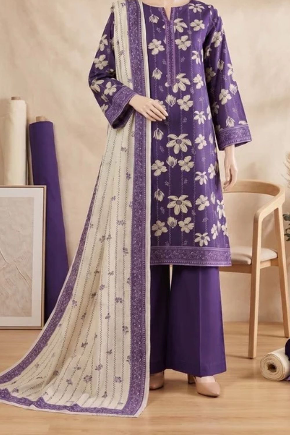 Mushtaq Mahrosh Collection 3Pcs Unstitched Printed Lawn Desgin - 7