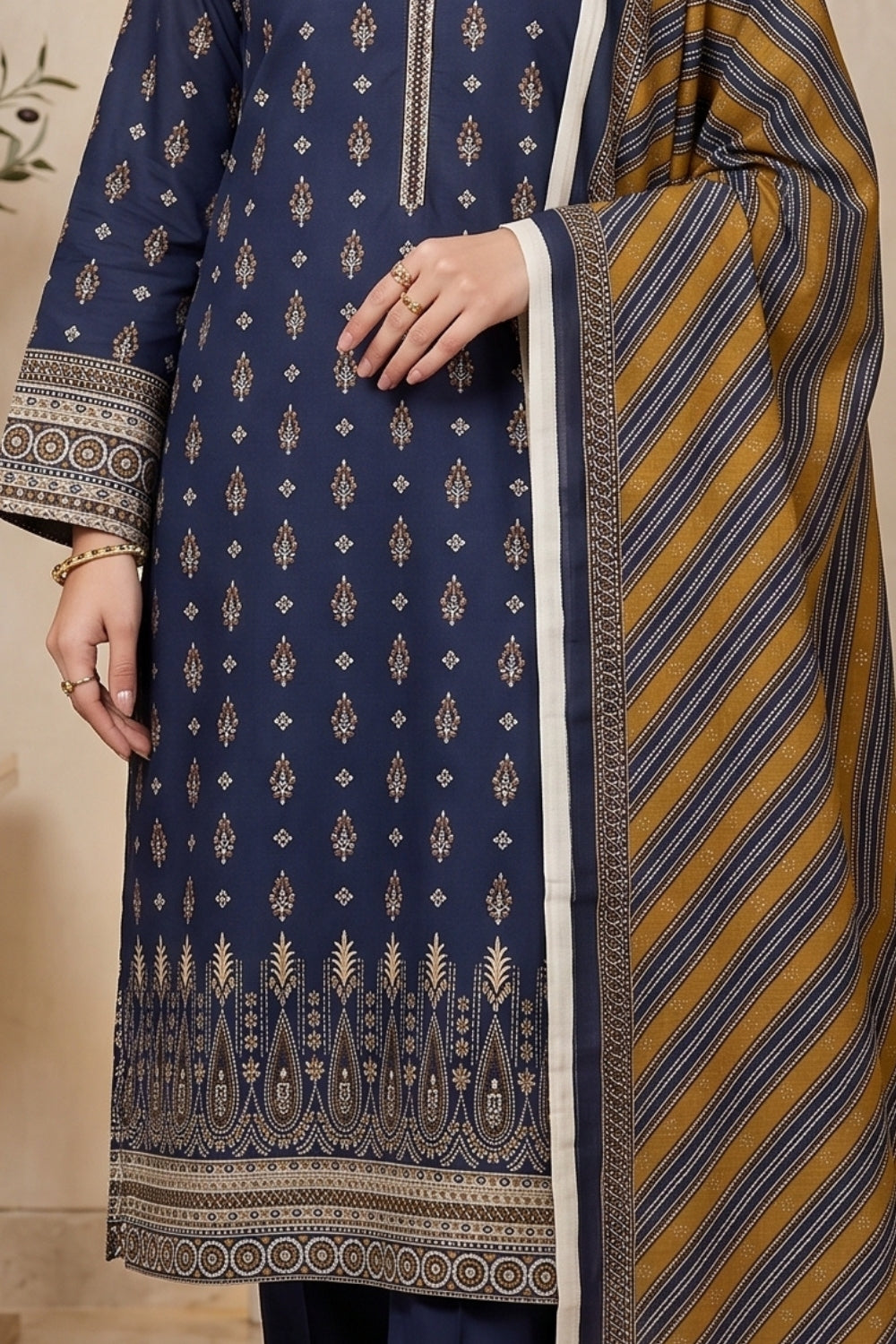 Mushtaq 3Pcs Unstitched Cotton Suit Hiba Collection Desgin - 7