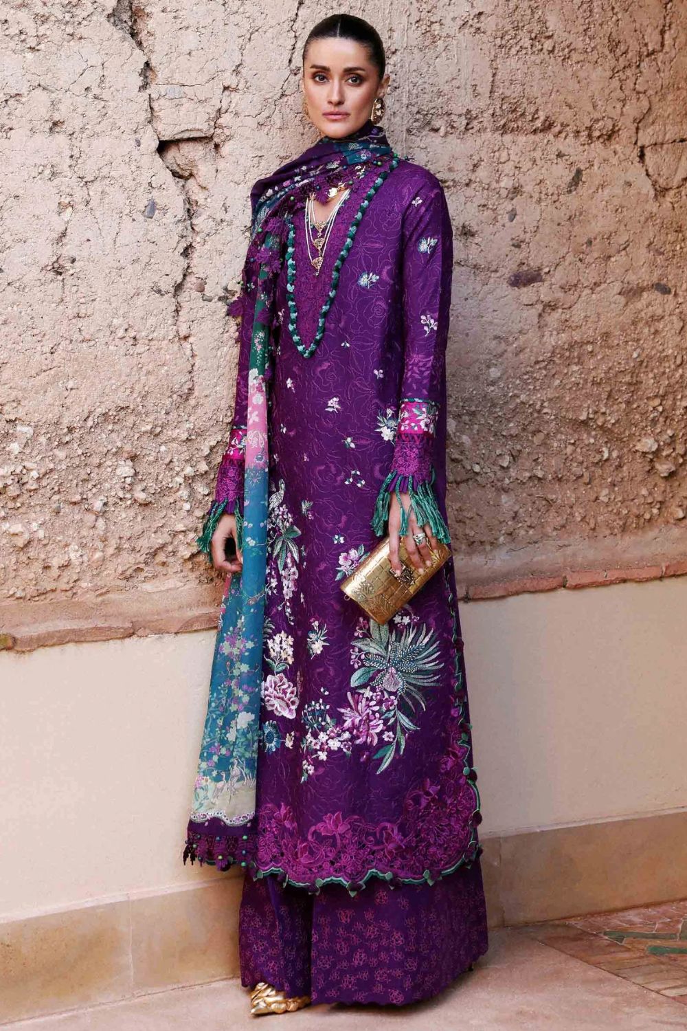 Reine by Republic Womenswear Unstitched Embroidered Luxury Lawn 3 Piece Suit Nia - Eid Collection
