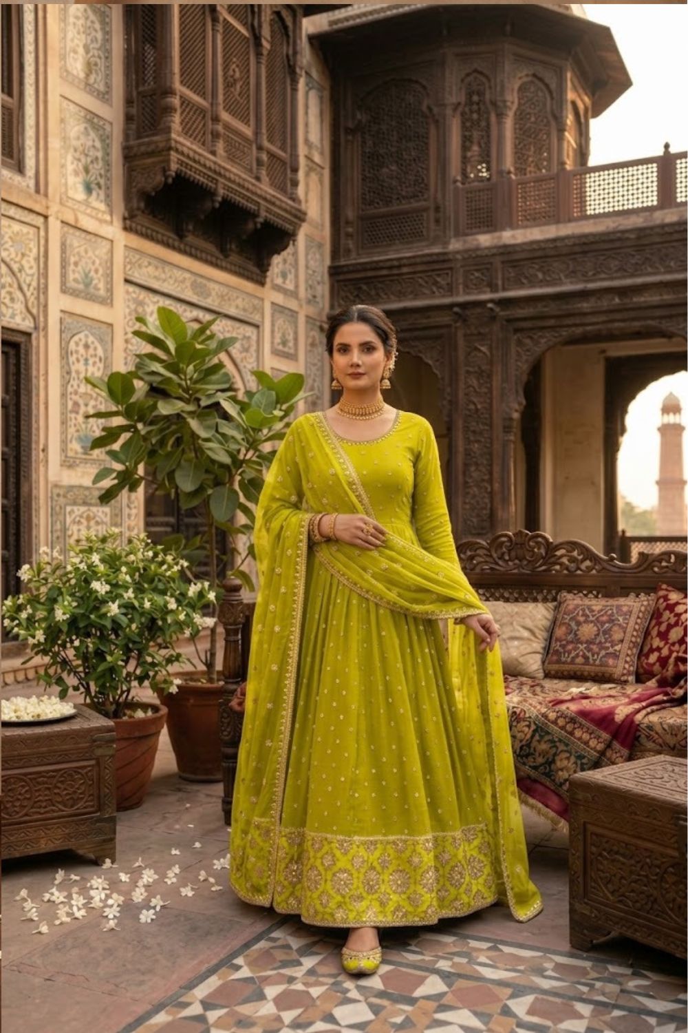 Mushtaq 3pcs Stitched Chiffon Collection Desgin - 7