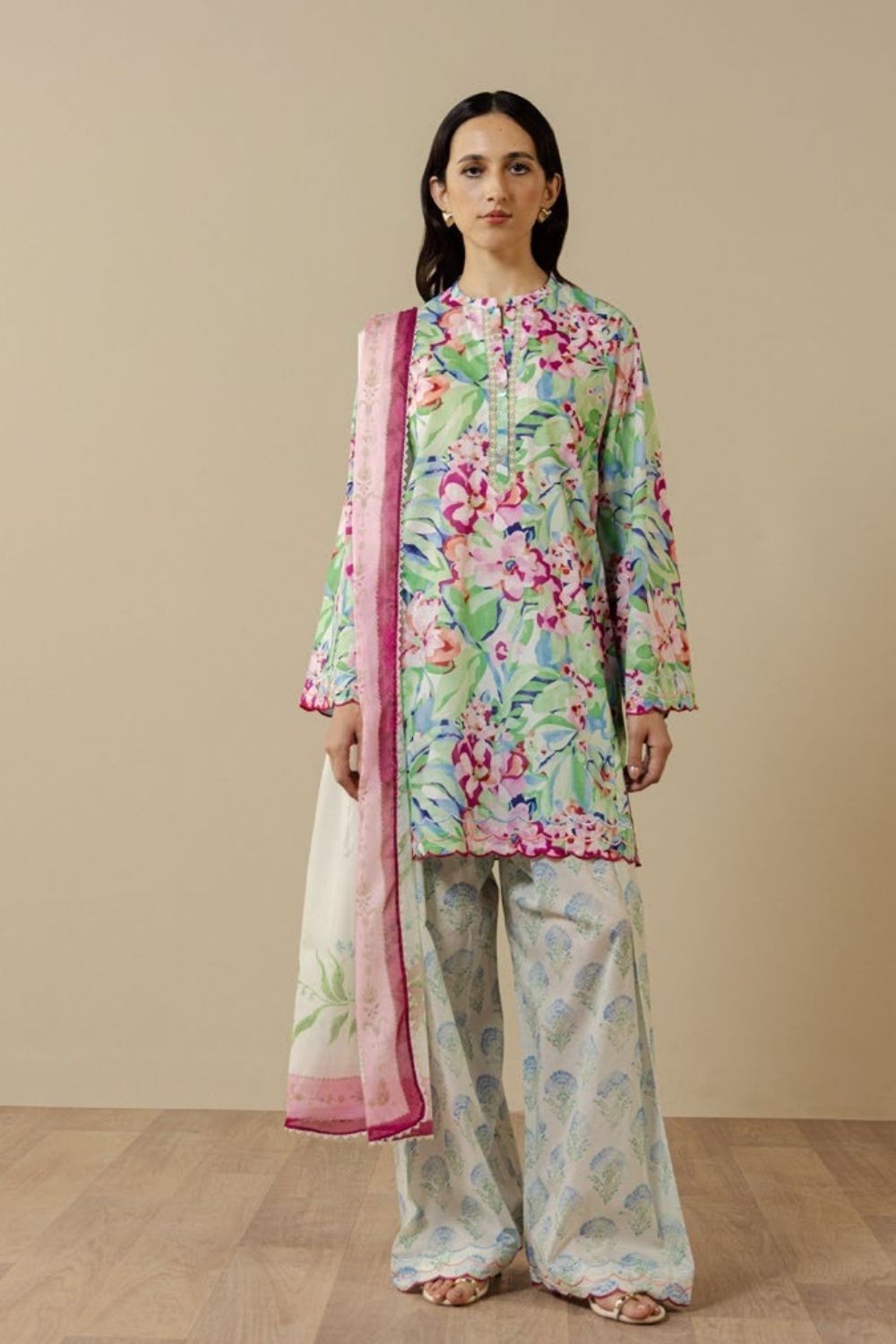 Zara Shahjahan 3 Pc Unstitched Printed Lawn Suit Elaris-6A