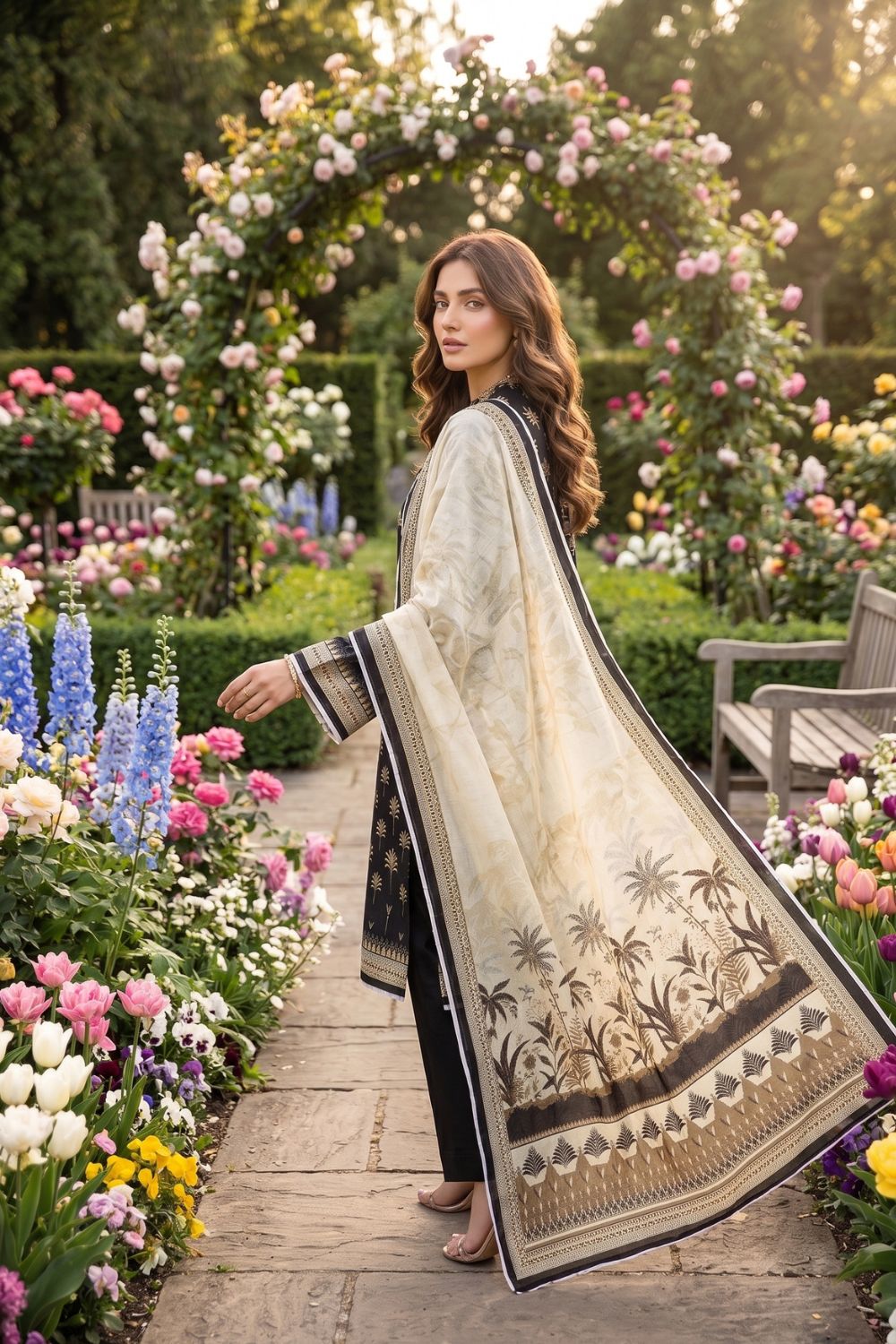 Mushtaq 3Pcs Unstitched Printed Lawn Suit Aiman Collection Desgin - 8