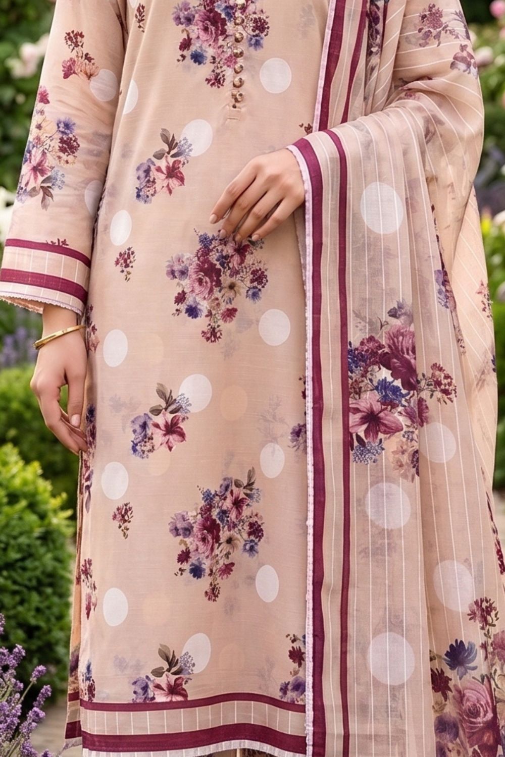 Mushtaq 3Pcs Unstitched Printed Lawn Ansaa Collection Desgin - 8