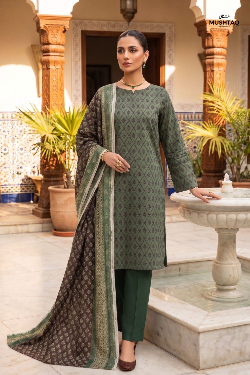 Mushtaq 3Pcs Unstitched Printed Lawn Sapphire Collection Desgin - 9