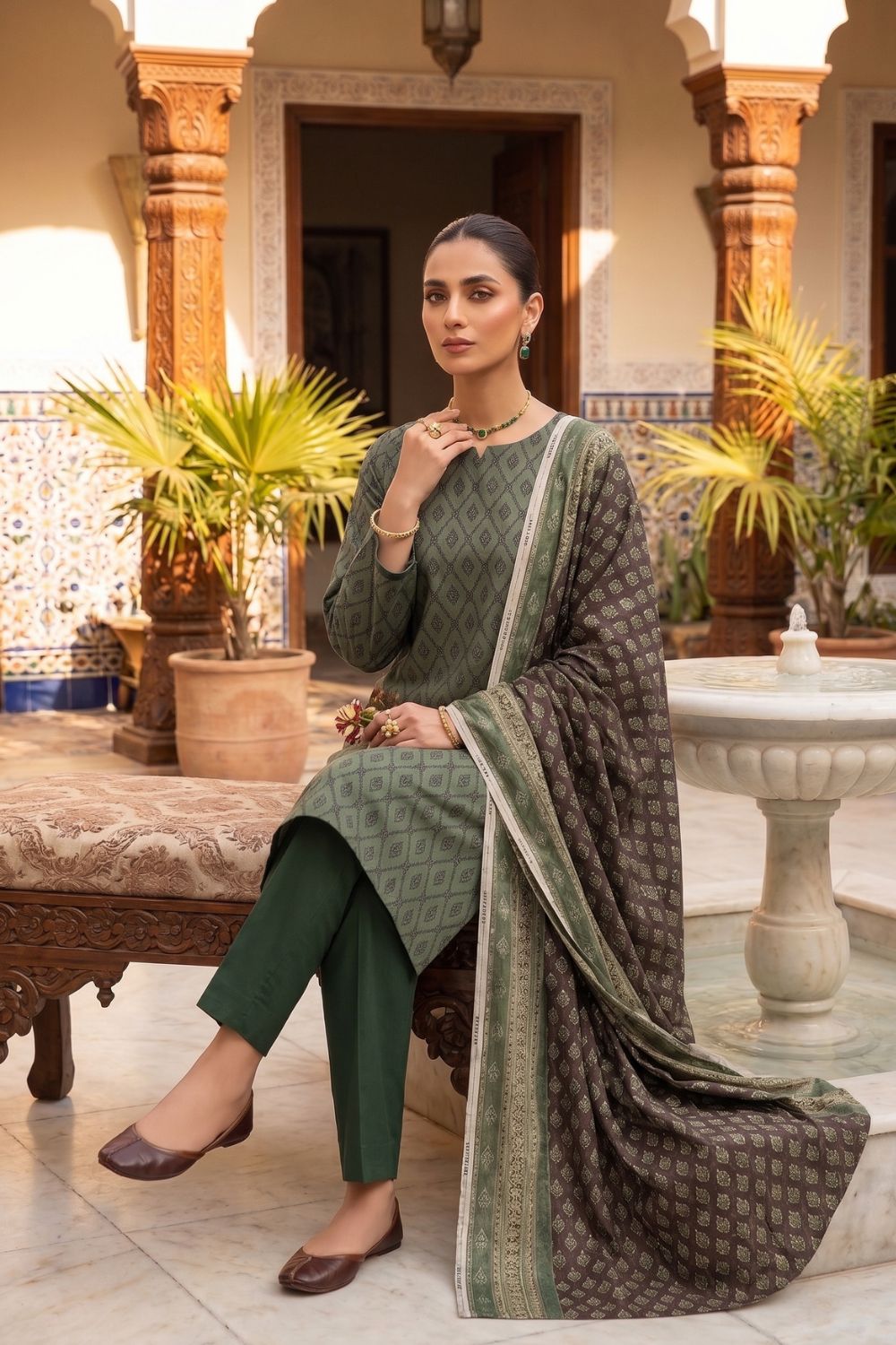 Mushtaq 3Pcs Unstitched Printed Lawn Sapphire Collection Desgin - 9