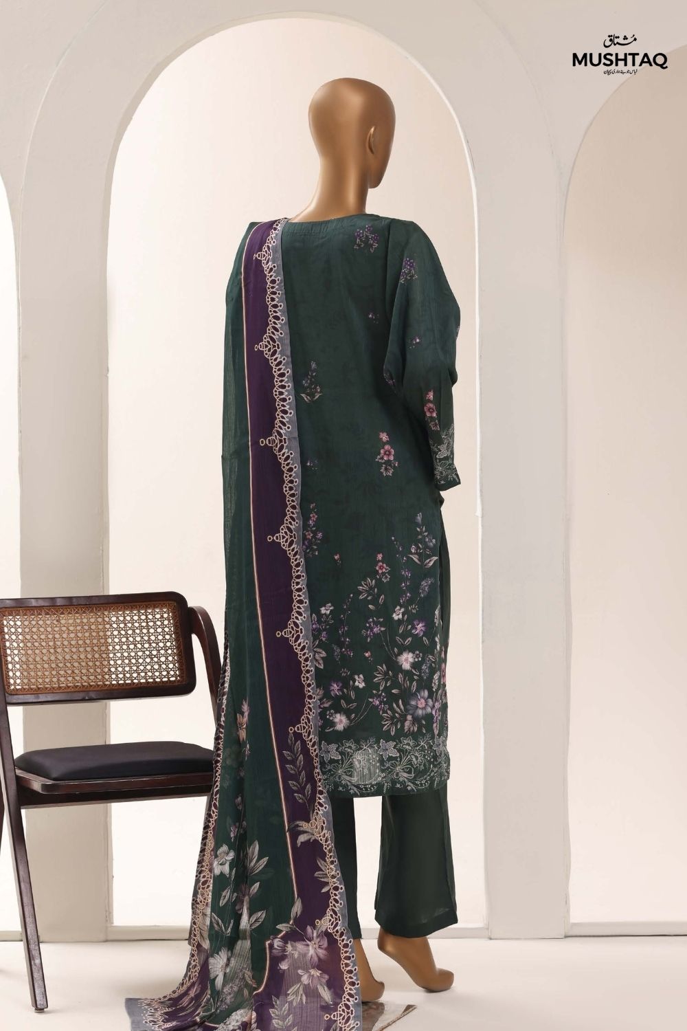 Mushtaq 3Pcs Unstitched Printed Lawn Sadabahar Collection Desgin - 14