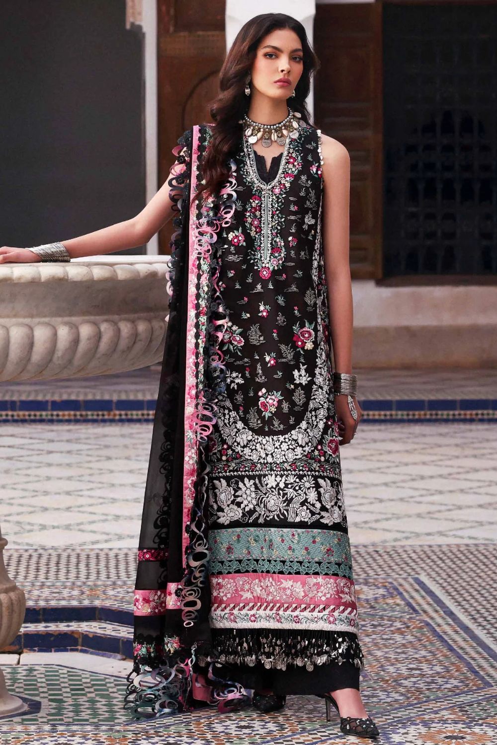 Reine by Republic Womenswear Unstitched Embroidered Luxury Lawn 3 Piece Suit Elia - Eid Collection
