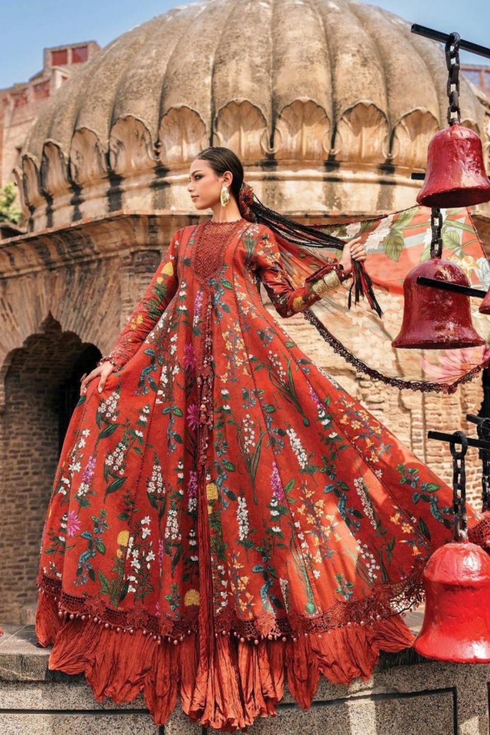 Maria B 3 Piece Unstitched Embroidered Cambric Suit MPT-3106-B