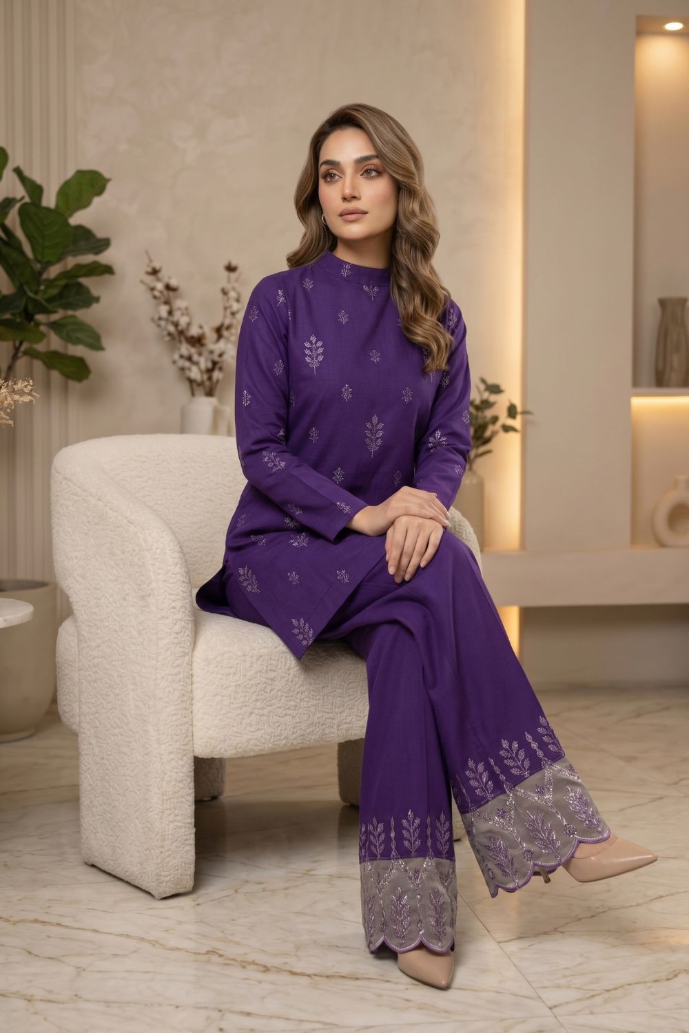 Mushtaq 2Pcs Unstitched Embroidered Marina Aroosa Collection Desgin - 1