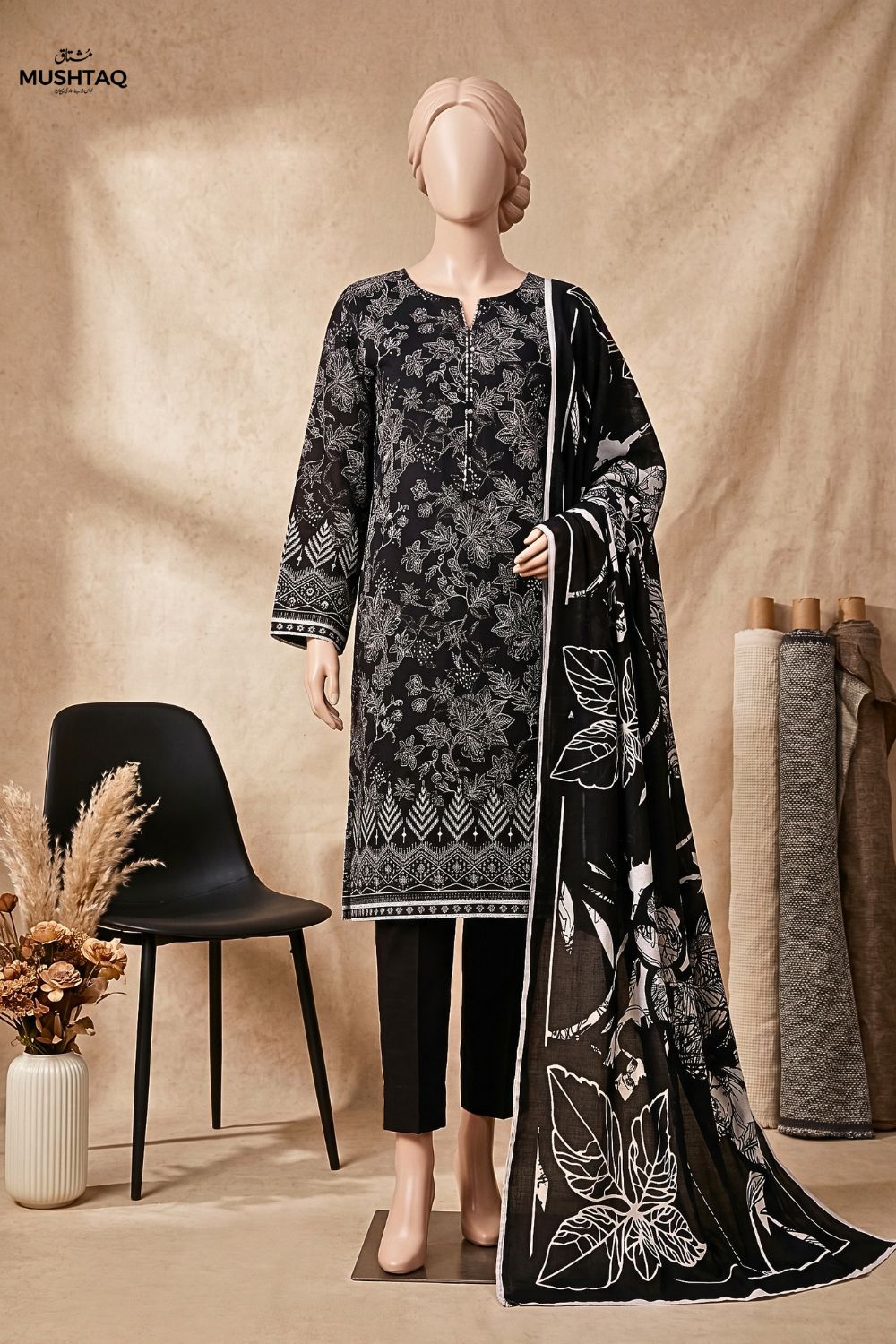 3Pcs Unstitched Printed Lawn Collection Desgin - 2