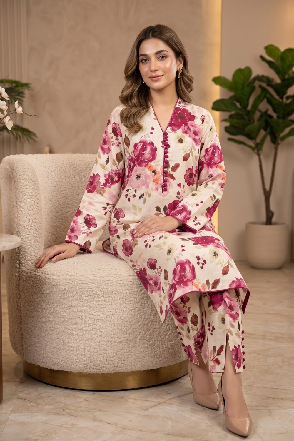 2Pcs Unstitched Printed Khaddar Nyra Collection Desgin - 1