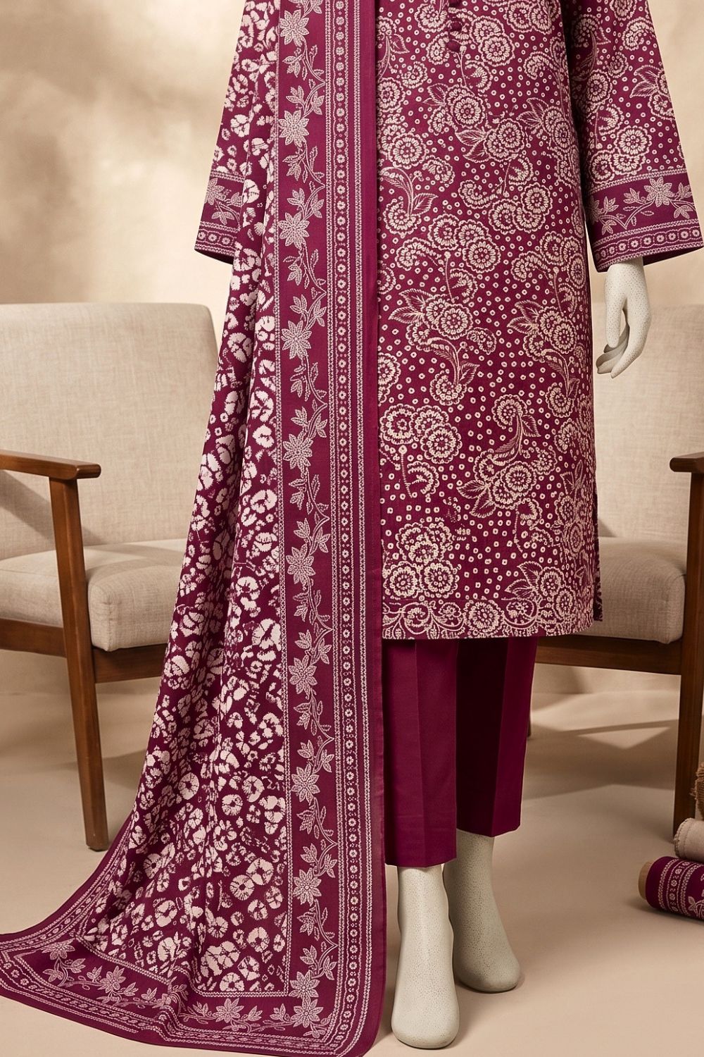 Mushtaq Rawaa Collection 3Pcs Unstitched Printed Lawn Desgin - 1