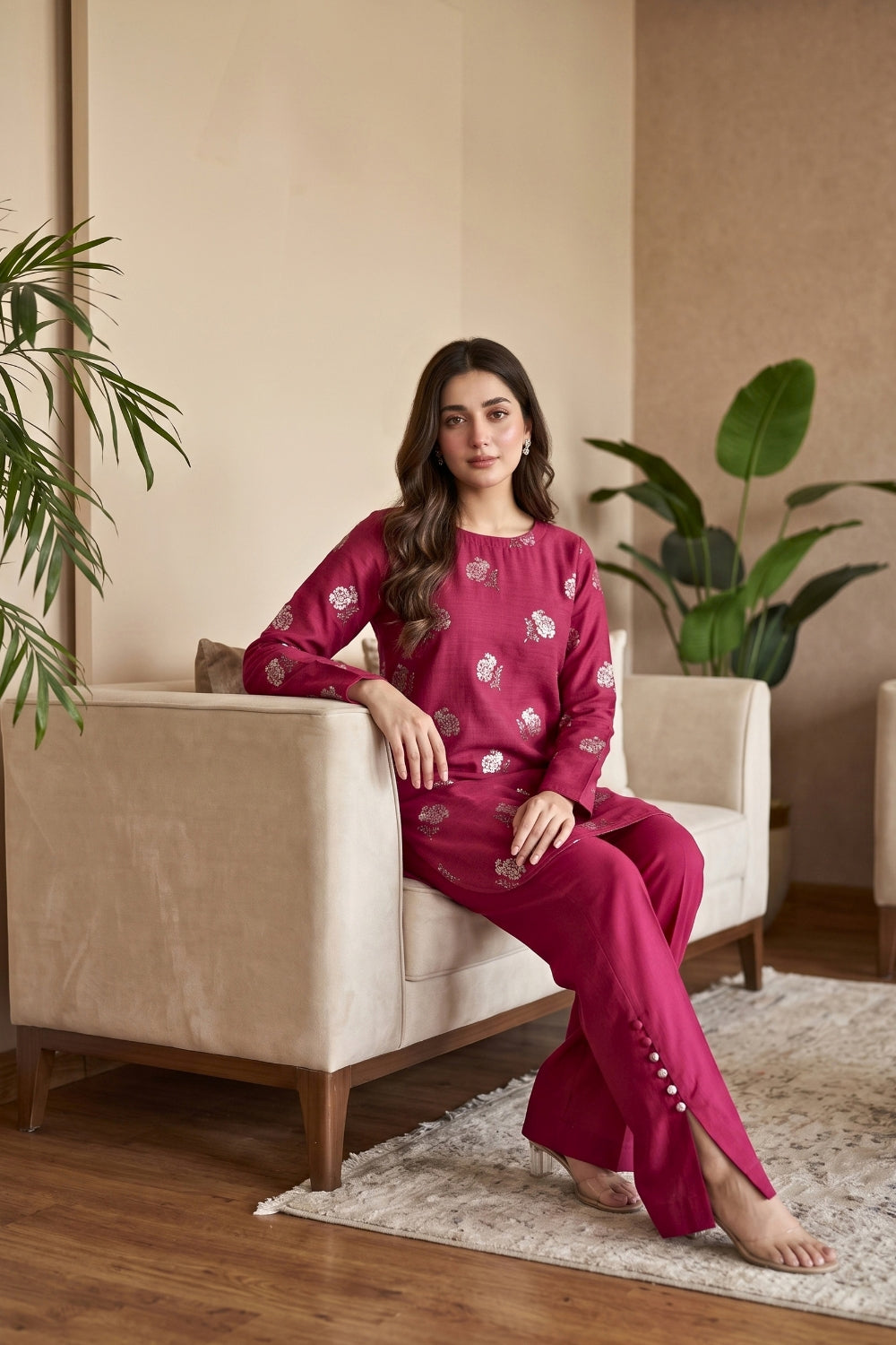 Mushtaq 2Pcs Unstitched Marina Facy Zuna Collection Desgin - 1