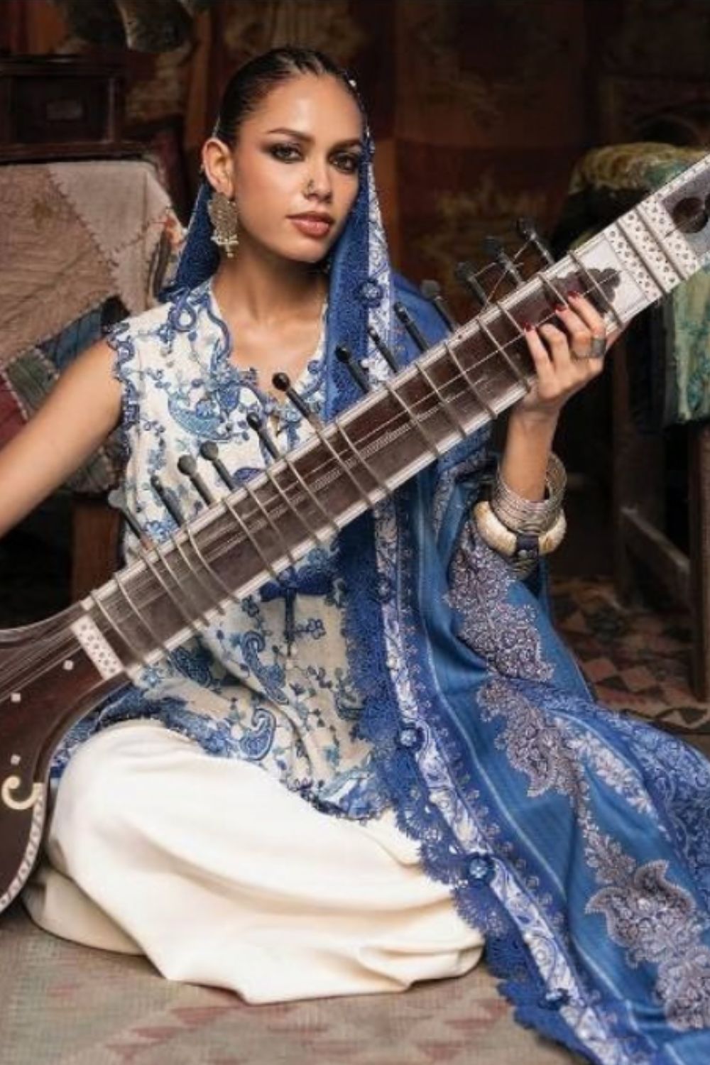 Maria B 3 Piece Unstitched Embroidered Cambric Suit MPT-3108-A