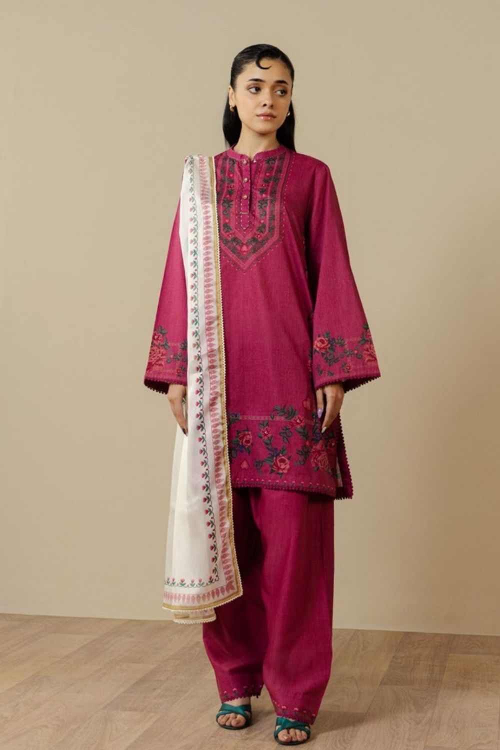 Zara Shahjahan 3 Pc Unstitched Printed Lawn Suit Ismeria-8A