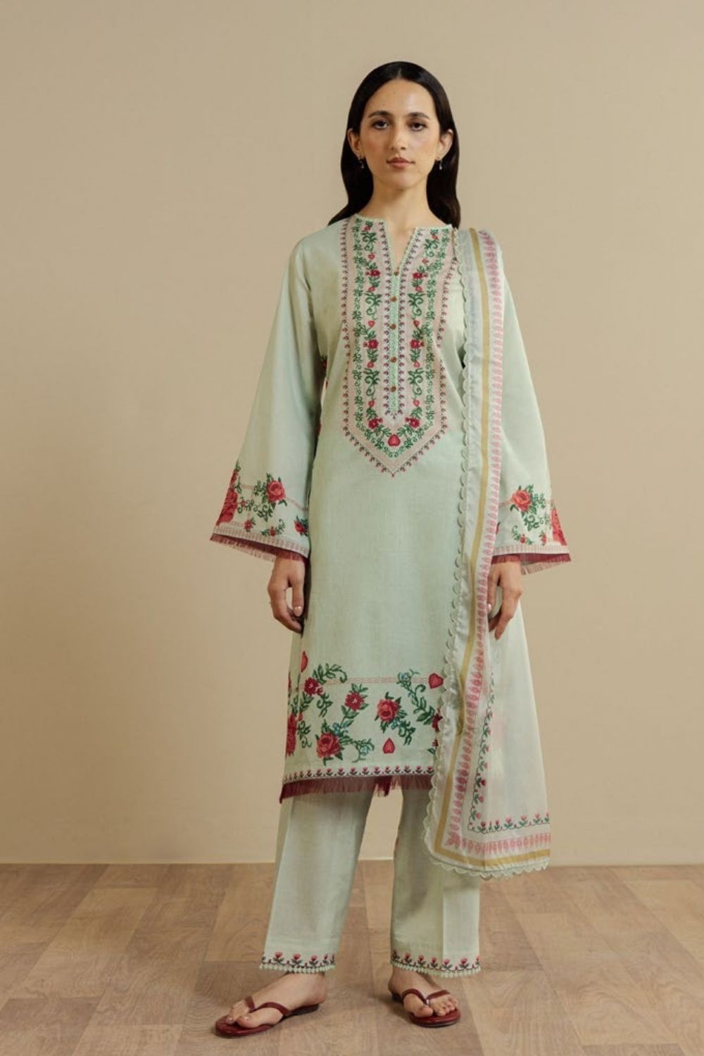 Zara Shahjahan 3 Pc Unstitched Printed Lawn Suit Ismeria-8A