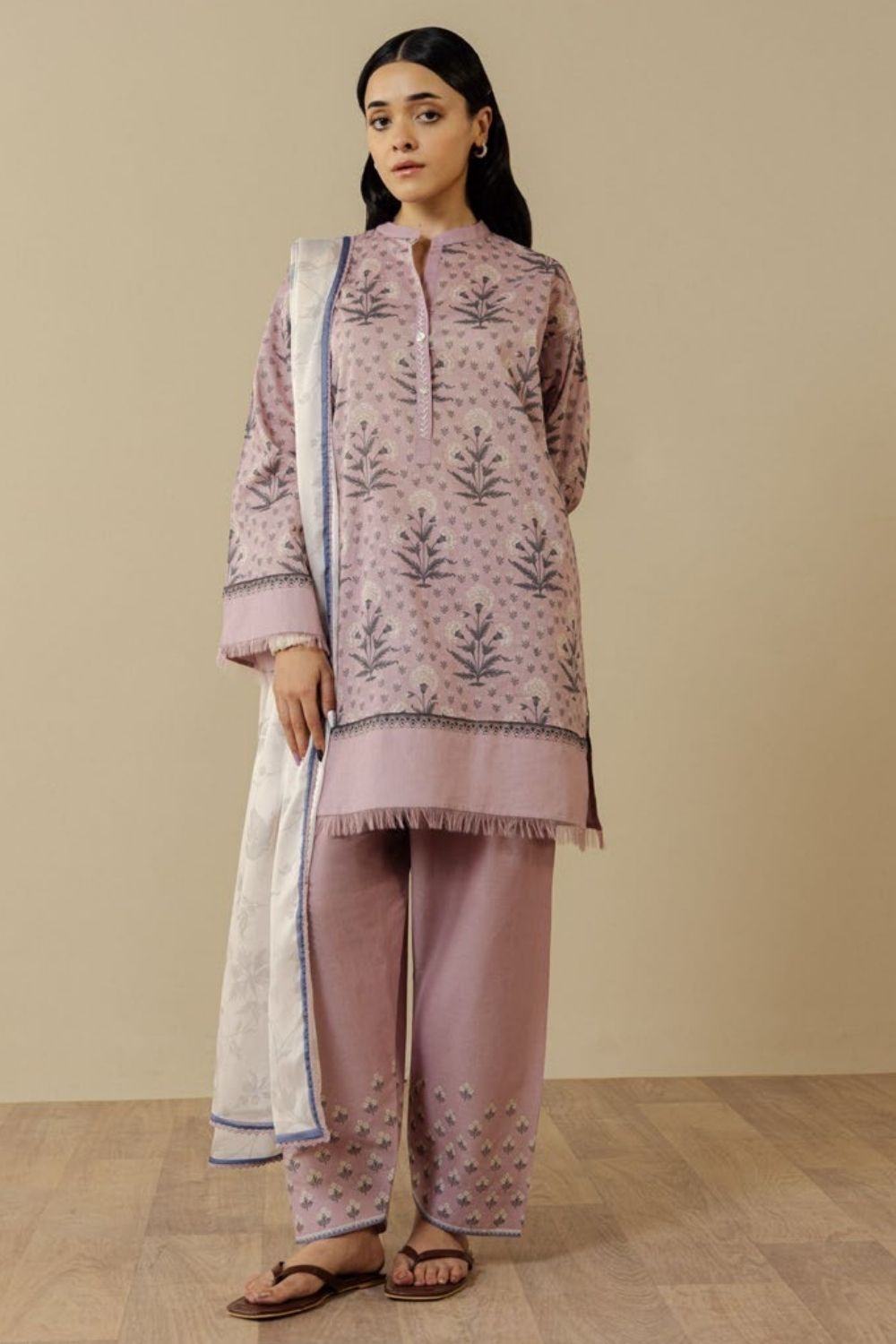 Zara Shahjahan 3 Pc Unstitched Printed Lawn Suit Anthea-9A