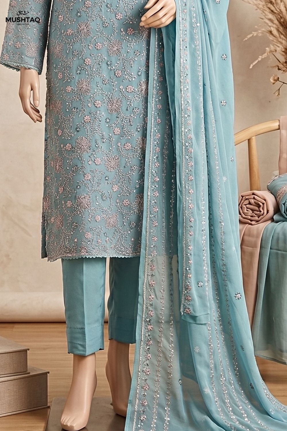 Mushtaq Afsana 4PCS Embroidered Chiffon Collection Desgin - 2