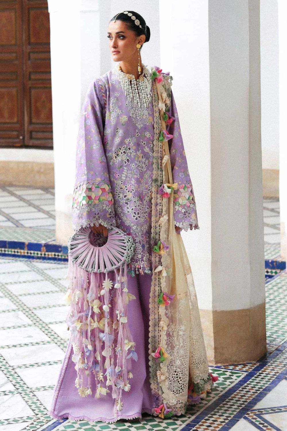 Reine by Republic Womenswear Unstitched Embroidered Luxury Lawn 3 Piece Suit Licci - Eid Collection