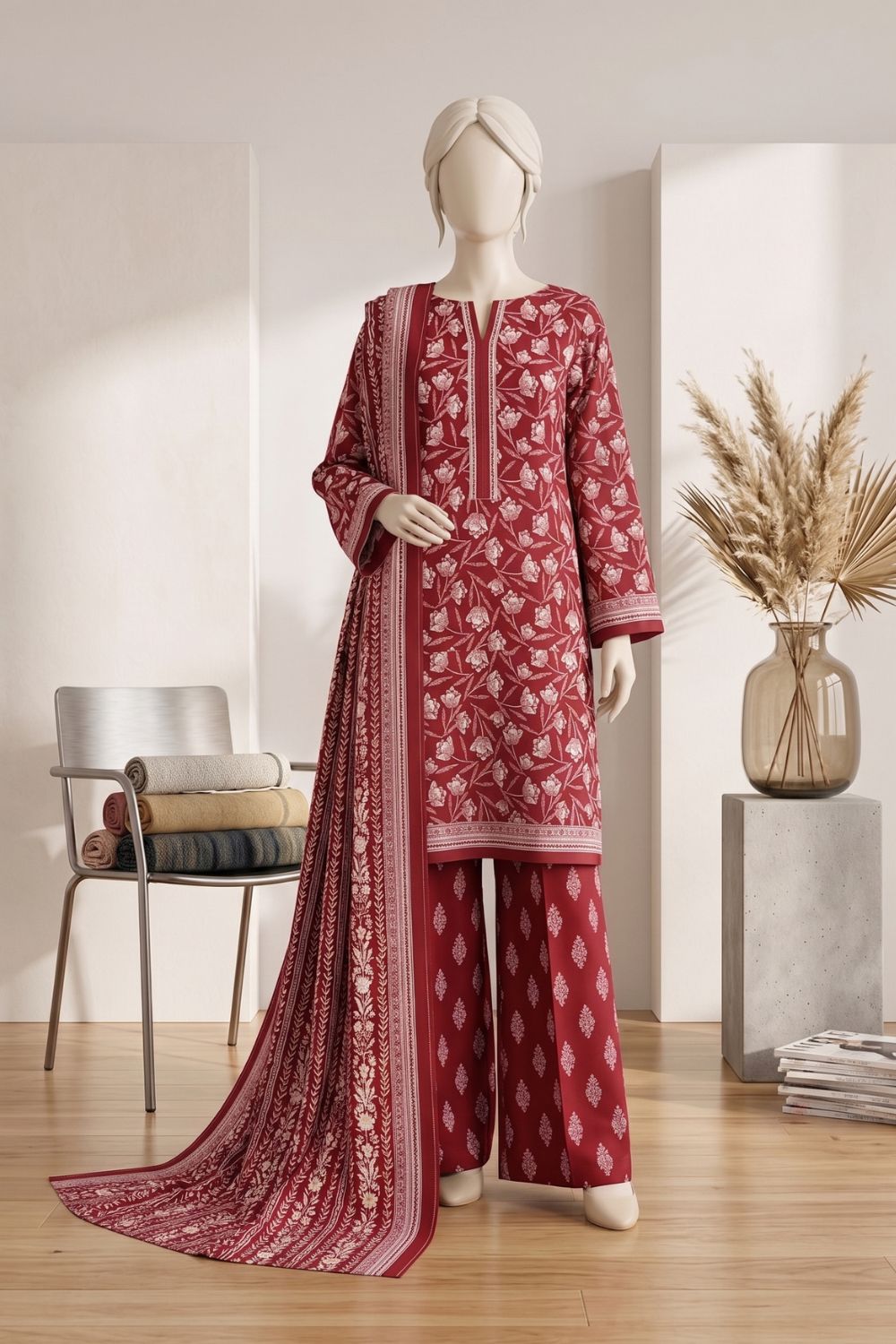 Mushtaq 3Pcs Unstitched Printed Lawn Collection Desgin - 7