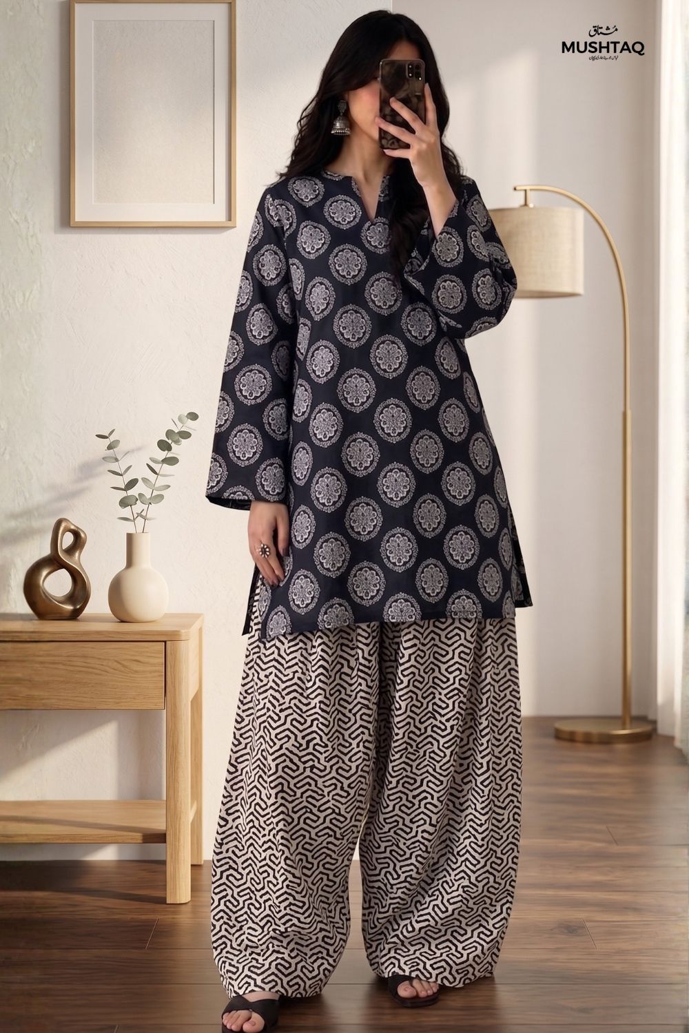 2Pcs Unstitched Printed Dur-e-Fishan Lawn Collection Desgin - 2