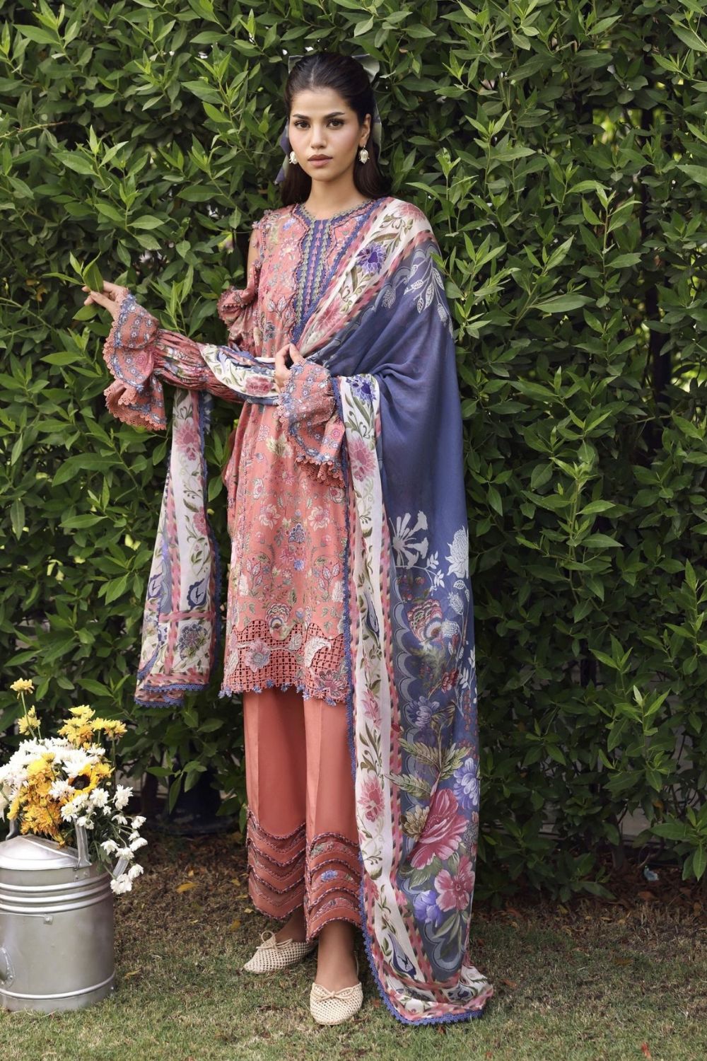 Elaf Premium 3Pc Unstitched Belladore Printed Chiffon Suit EPA-3B LOVELLE