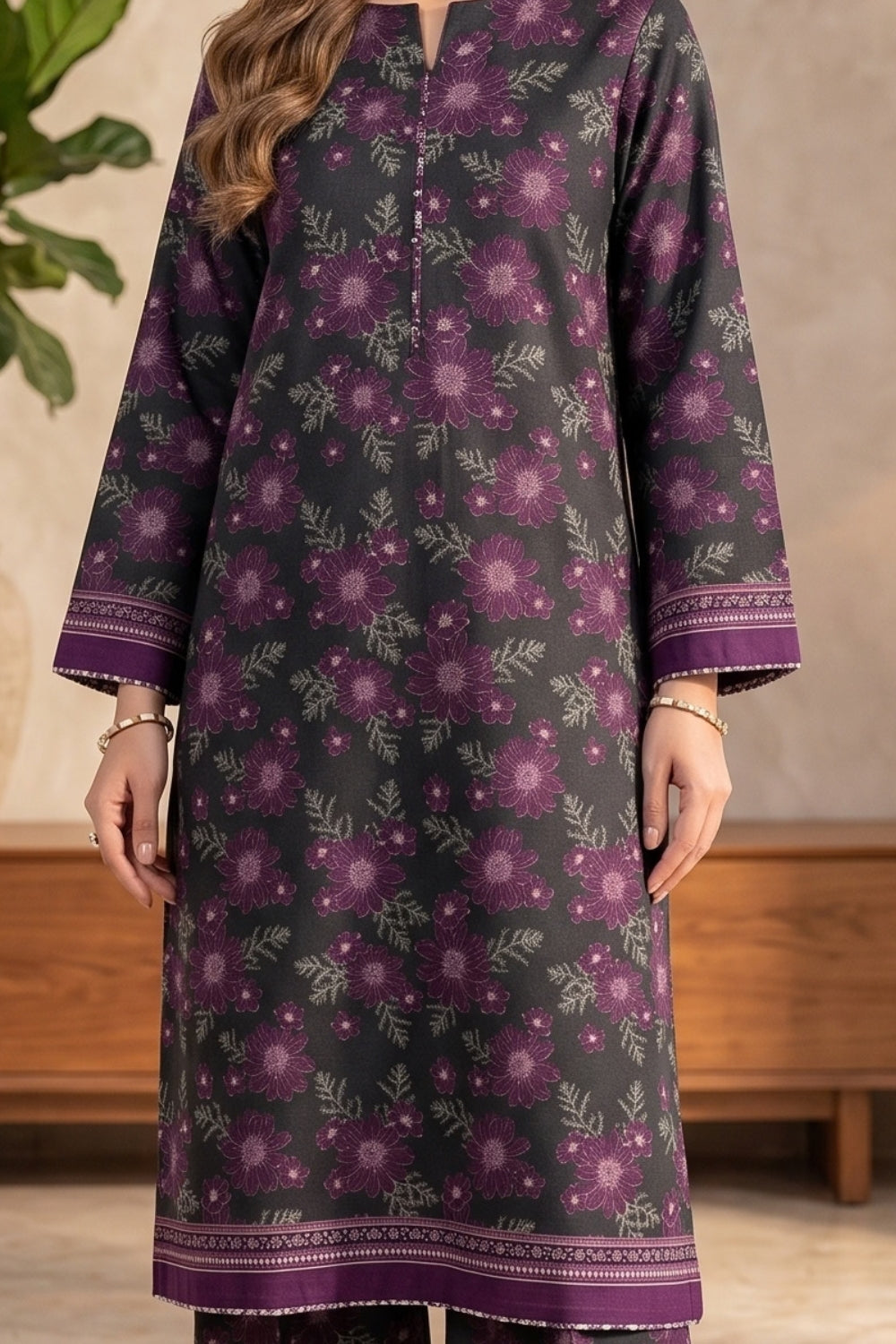 2Pcs Unstitched Printed Khaddar Eshal Collection Desgin - 1