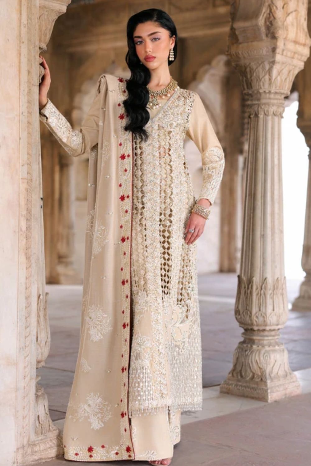 Saira Shakira Unstitched Wedding Collection ROSE - Beige
