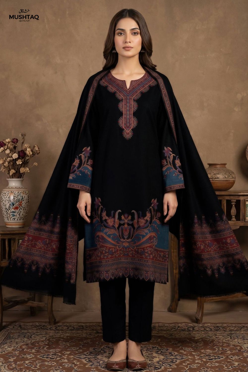 Ammar 3Pcs Unstitched Kaani Wool Jacquard Shirt Desgin - 2