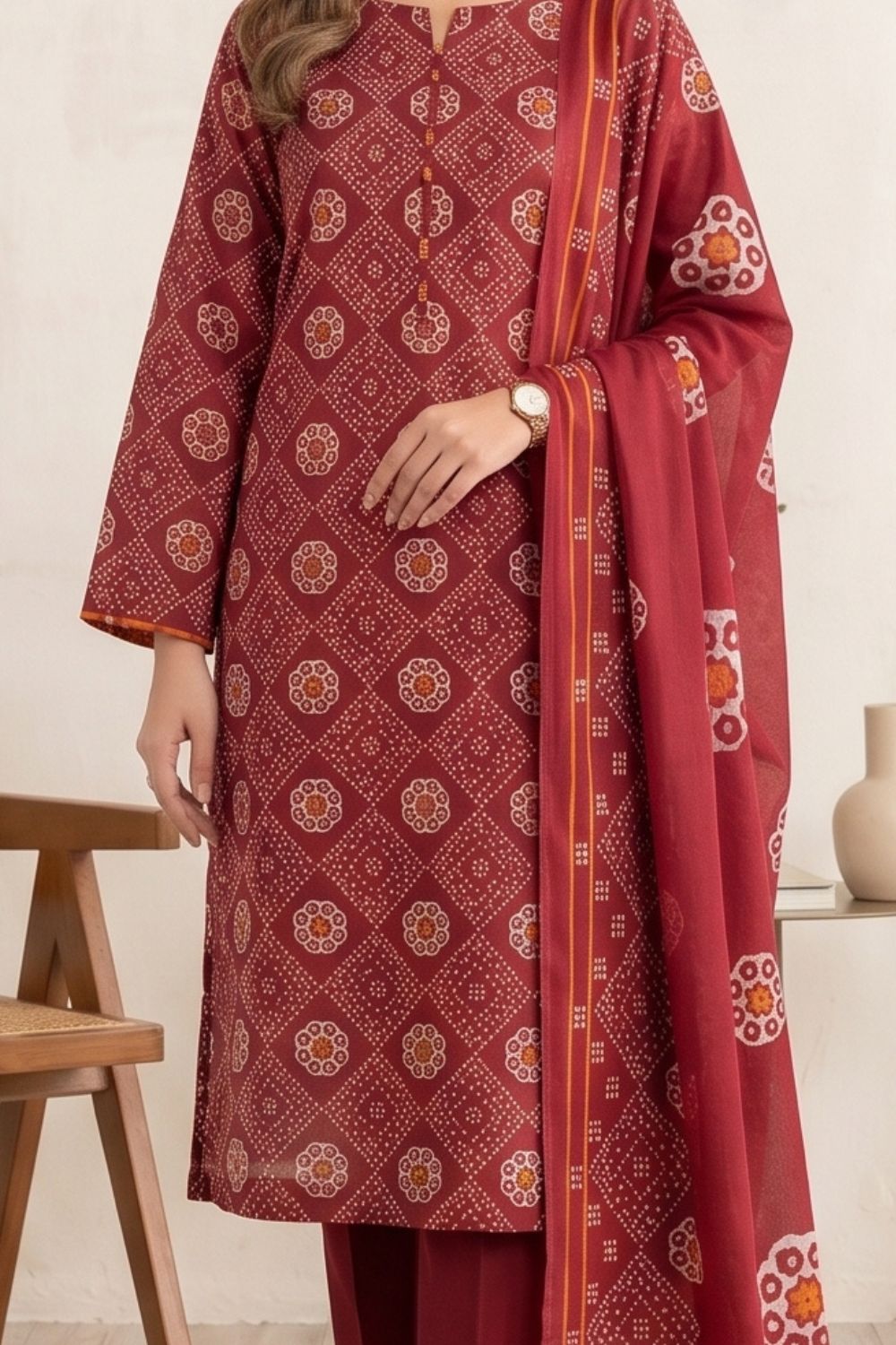 Mushtaq 3Pcs Unstitched Printed Lawn Suit Shanoor Collection Desgin - 1