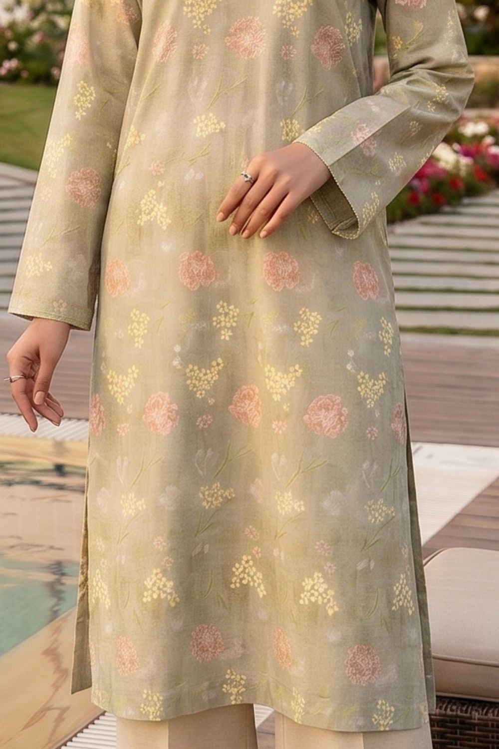 Mushtaq 2Pcs Unstitched Embroidered Lawn Riwayat Collection Desgin - 1