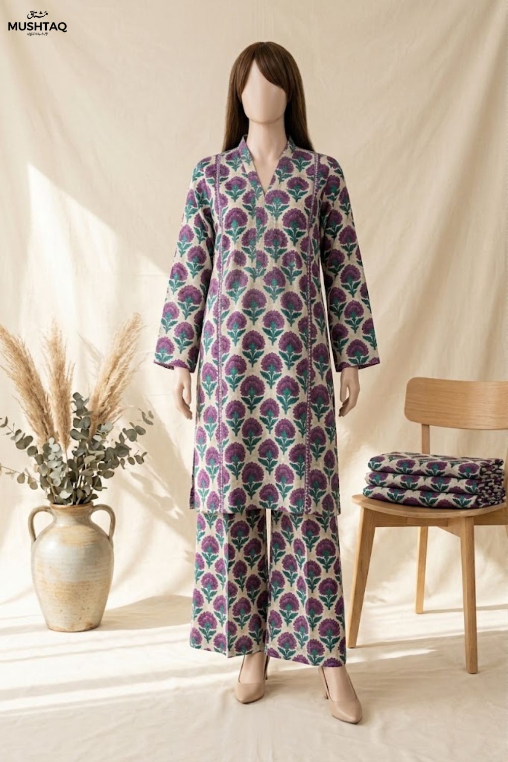 Mushtaq Gull Collection 2Pcs Printed Proshia Lawn Desgin - 1