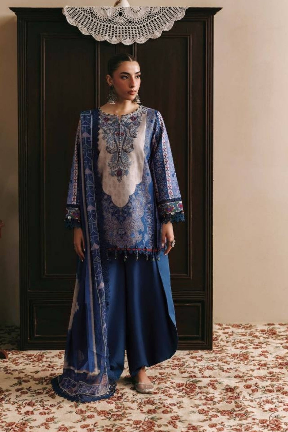 Maria B 3 Piece Unstitched Printed Suit MB-CUSV15-01A