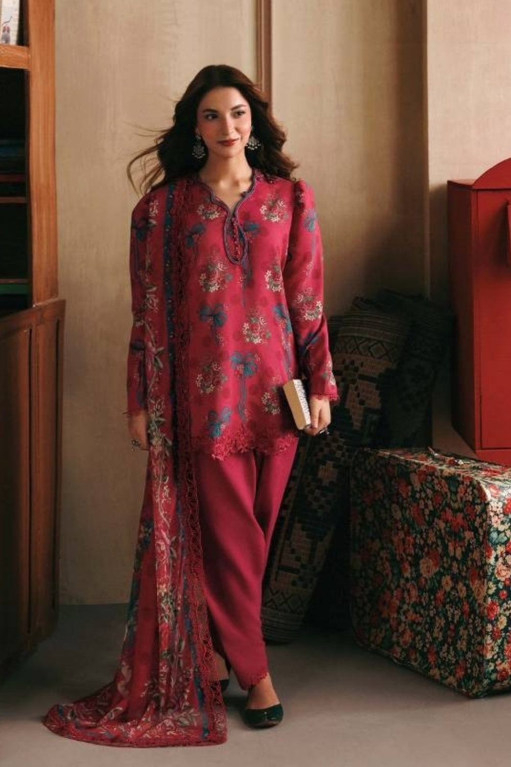 Maria B 3 Piece Unstitched Printed Suit MB-CUSV15-08B