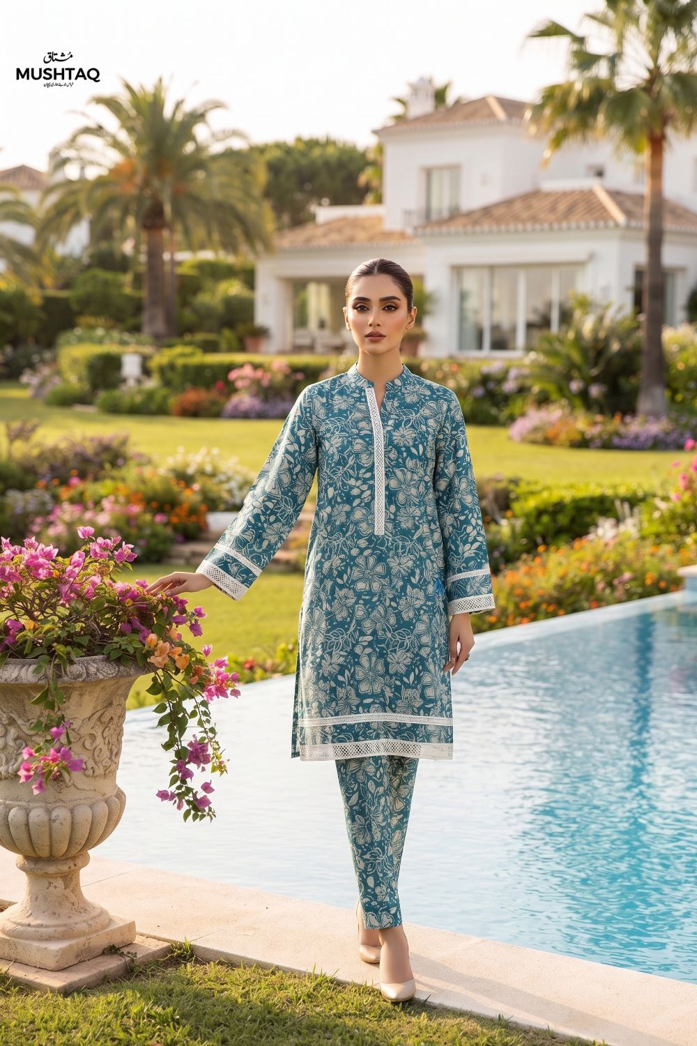 2Pcs Unstitched Printed Rang - e - Gull Lawn Collection Desgin - 2