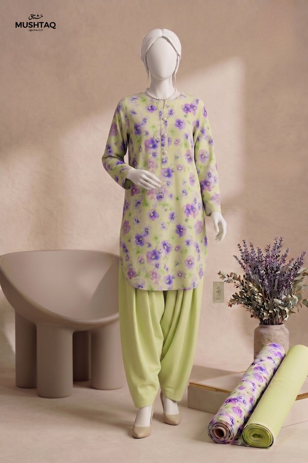 2Pcs Unstitched Printed Lawn Satrangi Collection Desgin - 5