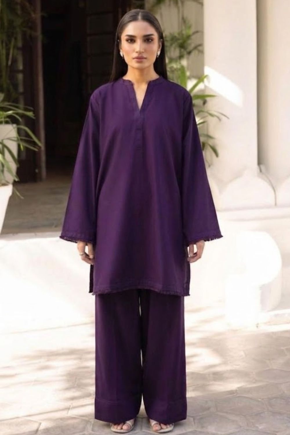 2Pcs Solid Lawn Collection By Mushtaq Desgin - 10