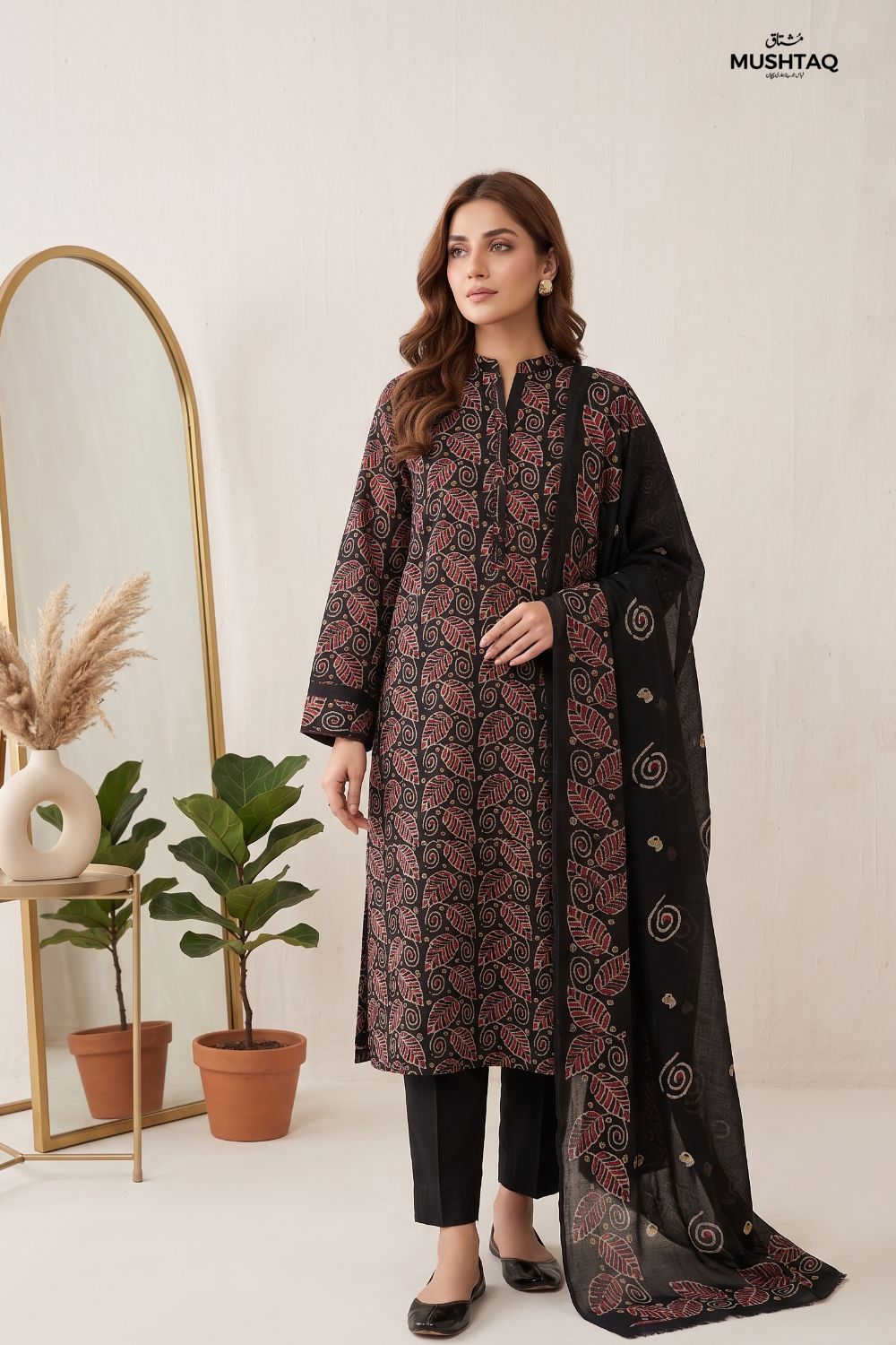 Mushtaq 3Pcs Unstitched Printed Lawn Suit Shanoor Collection Desgin - 2
