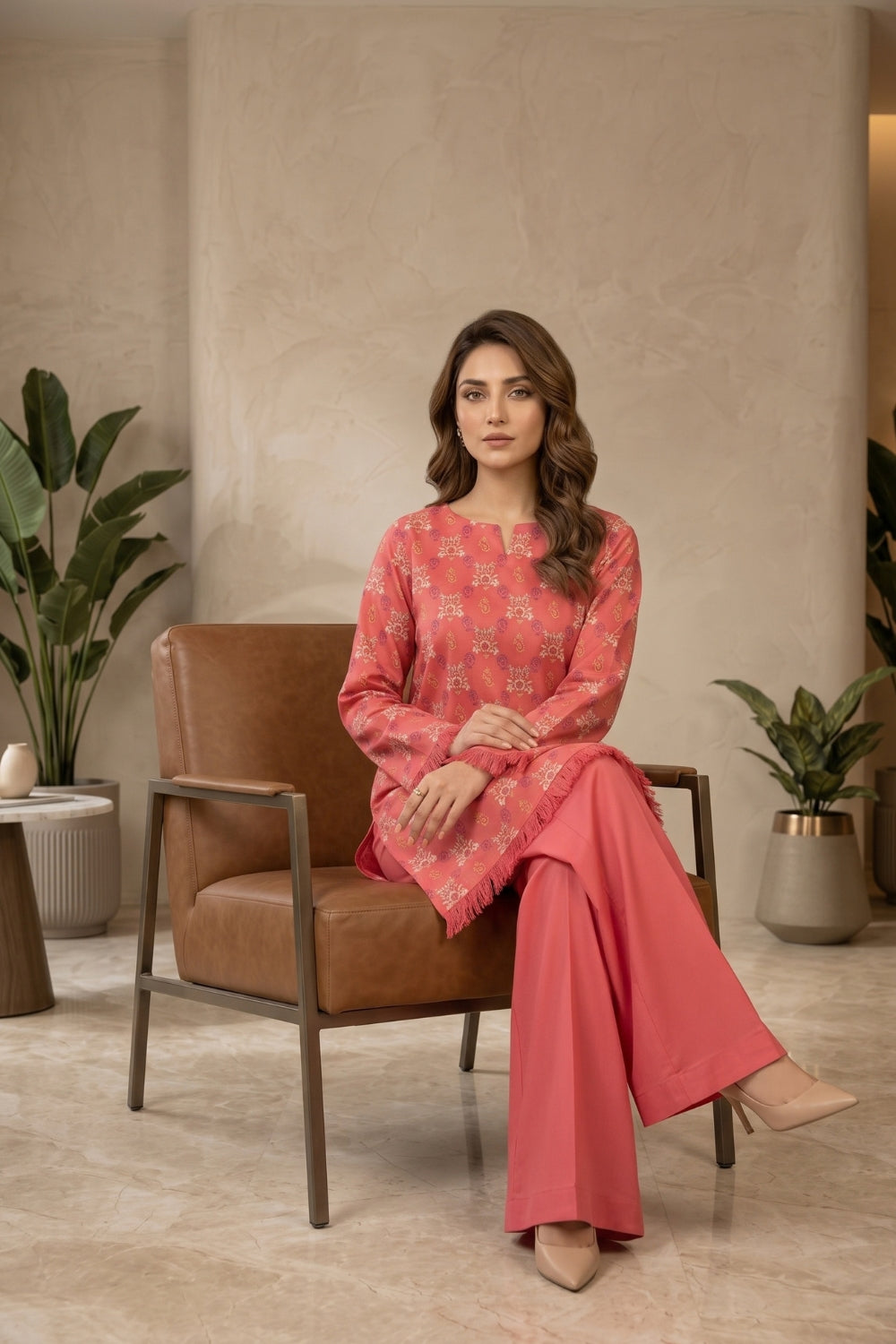 Mushtaq 2Pcs Unstitched Printed Dhanak Marina Desgin - 2