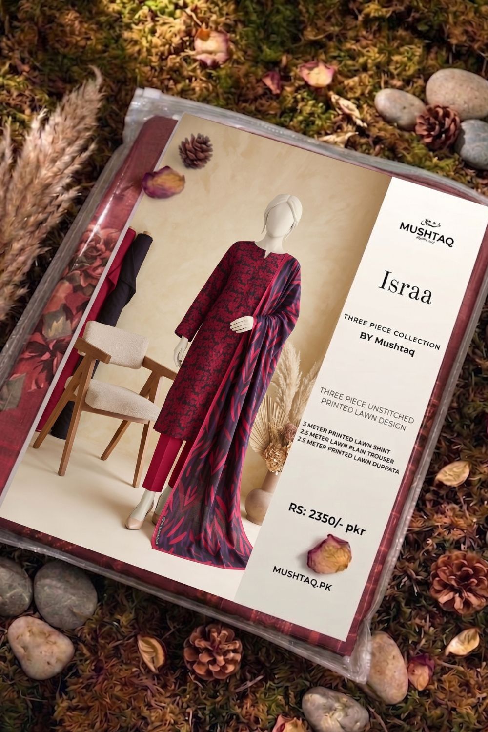 Mushtaq 3Pcs Unstitched Printed Lawn Israa Collection Desgin - 4